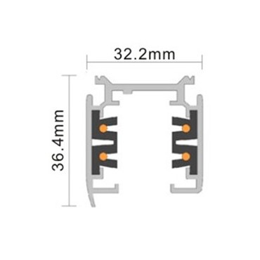 Product Rail Triphasé Aluminium 1 Mètre pour Spots LED (3 Allumages)