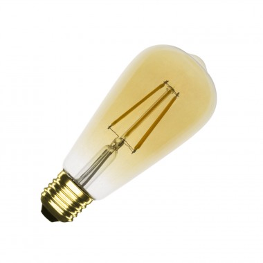 Ampoule LED Filament E27 5,5W 500 lm ST64 Dimmable Gold
