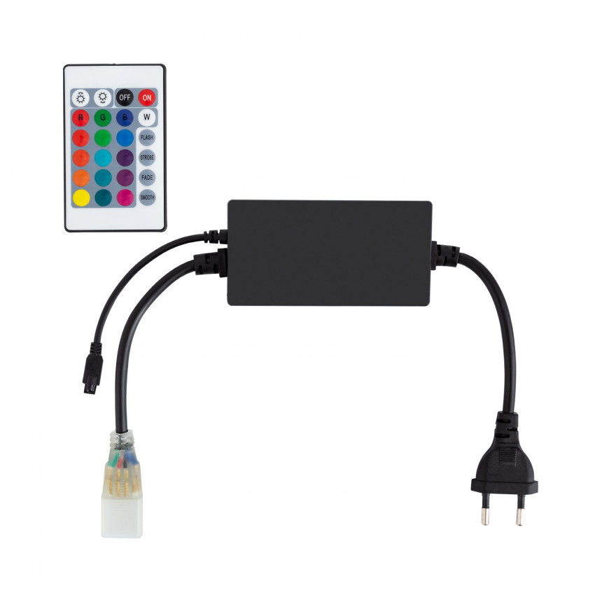 Product van UltraPower Controller voor een 220V RGB LED Strip + IR Remote Control met 24 Knoppen