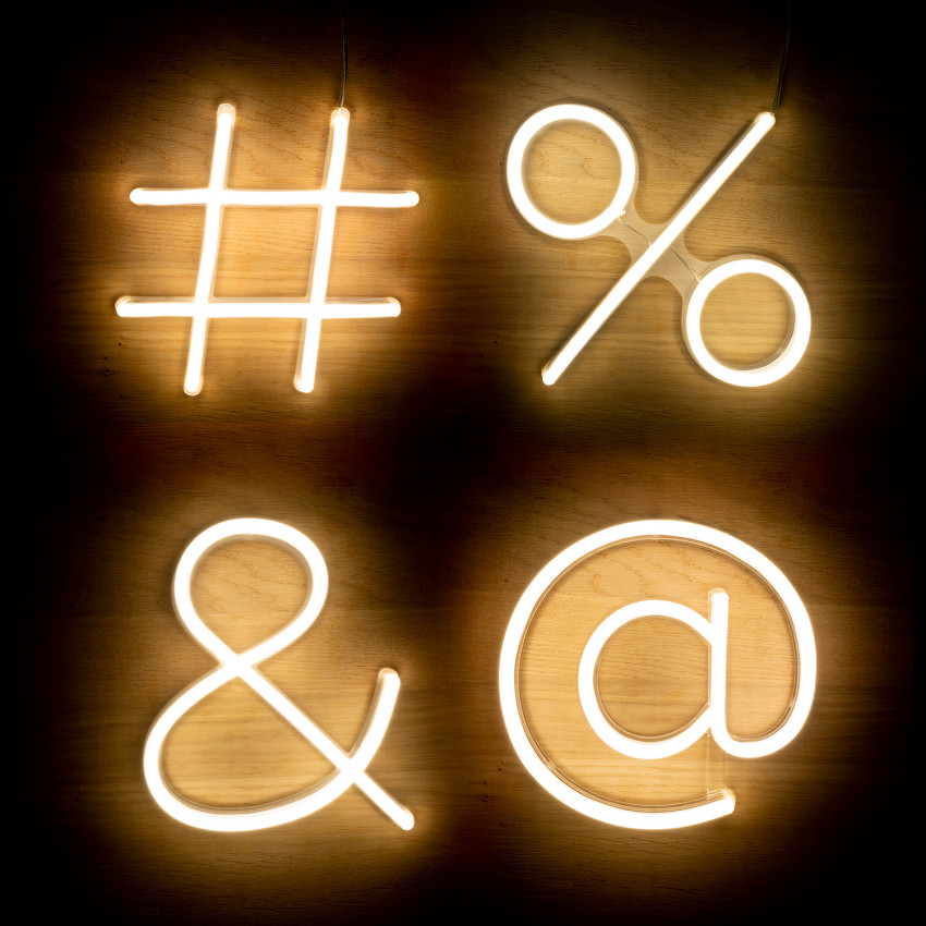 Product of Neon LED Numbers and Symbols