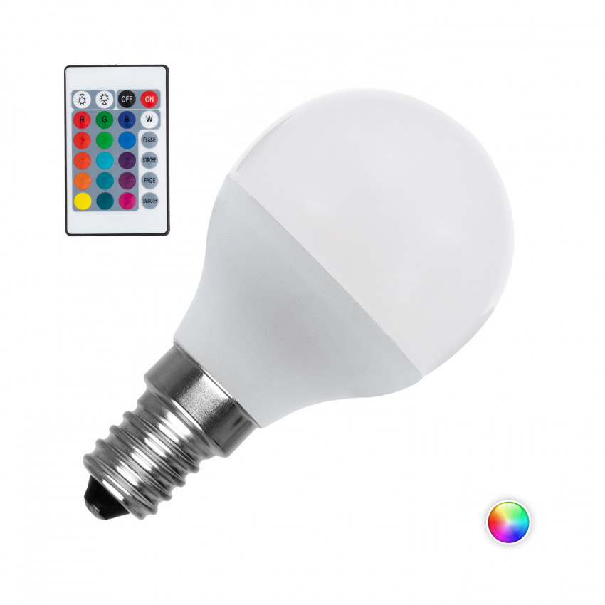 Product of 4.5W E14 G45 Dimmable RGBW LED Bulb 