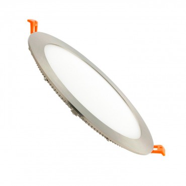 Product Dalle LED Ronde Extra-Plate 15W Argentée Coupe Ø 185 mm
