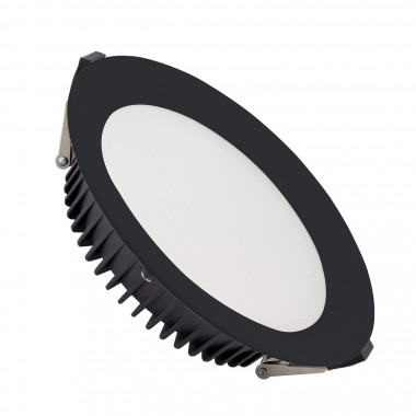 Downlight LED SAMSUNG New Aero Slim 24W 130lm/W Microprismatique (UGR17) LIFUD Noir Coupe Ø 200mm