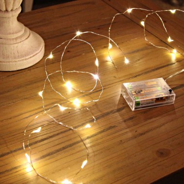 Guirlande LED Fil de Fer Rose à Piles 5m/10m