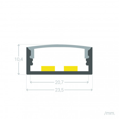 Product van Aluminium Profiel Opbouw 2m voor Dubbele LED strips tot 20mm
