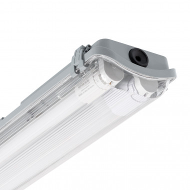 Product van Armatuur Slim Waterproof voor twee 60cm LED-buizen met een zijaansluiting IP65