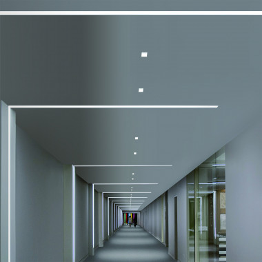 Product van Inbouw aluminium plafondprofiel met 1m Clips voor LED Strips tot 12 mm