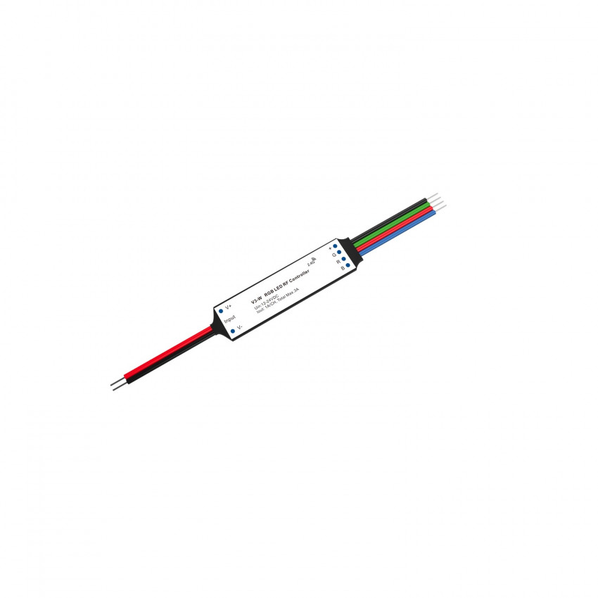 Product van Mini  LED Strip Controller RGB 12/24V DC compatibel met RF Afstandsbediening  