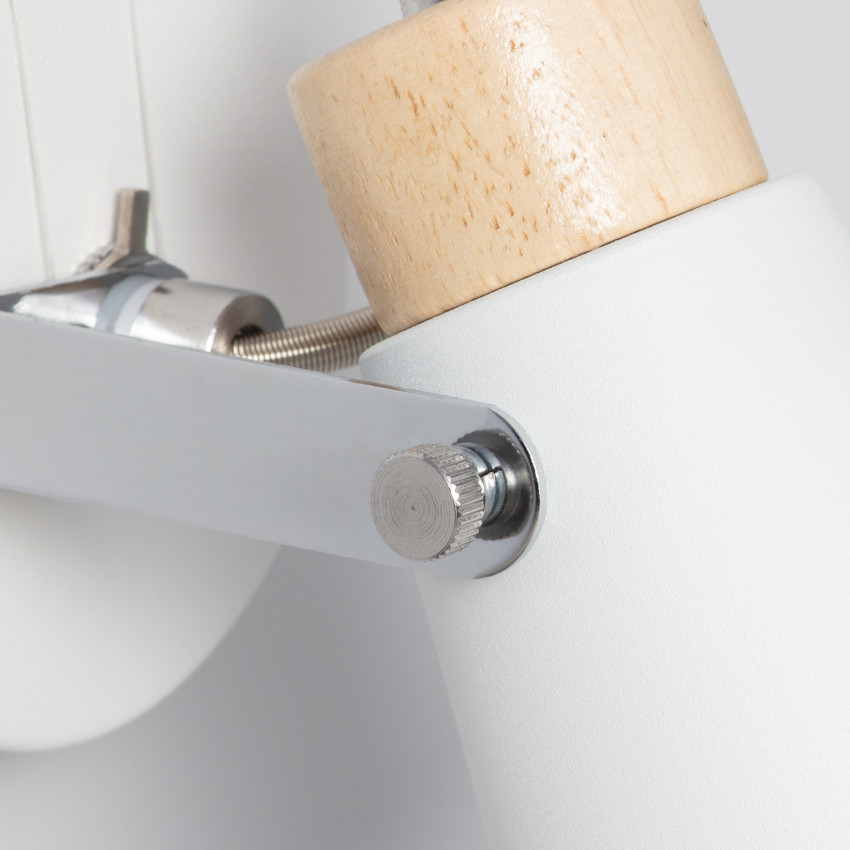 Product of Adjustable Mara Metal and Wood Single Spotlight Wall Lamp