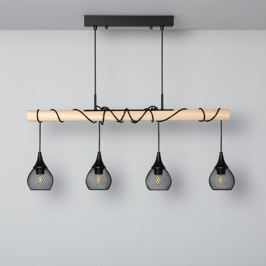 Product of Monah Wood & Metal Pendant Lamp