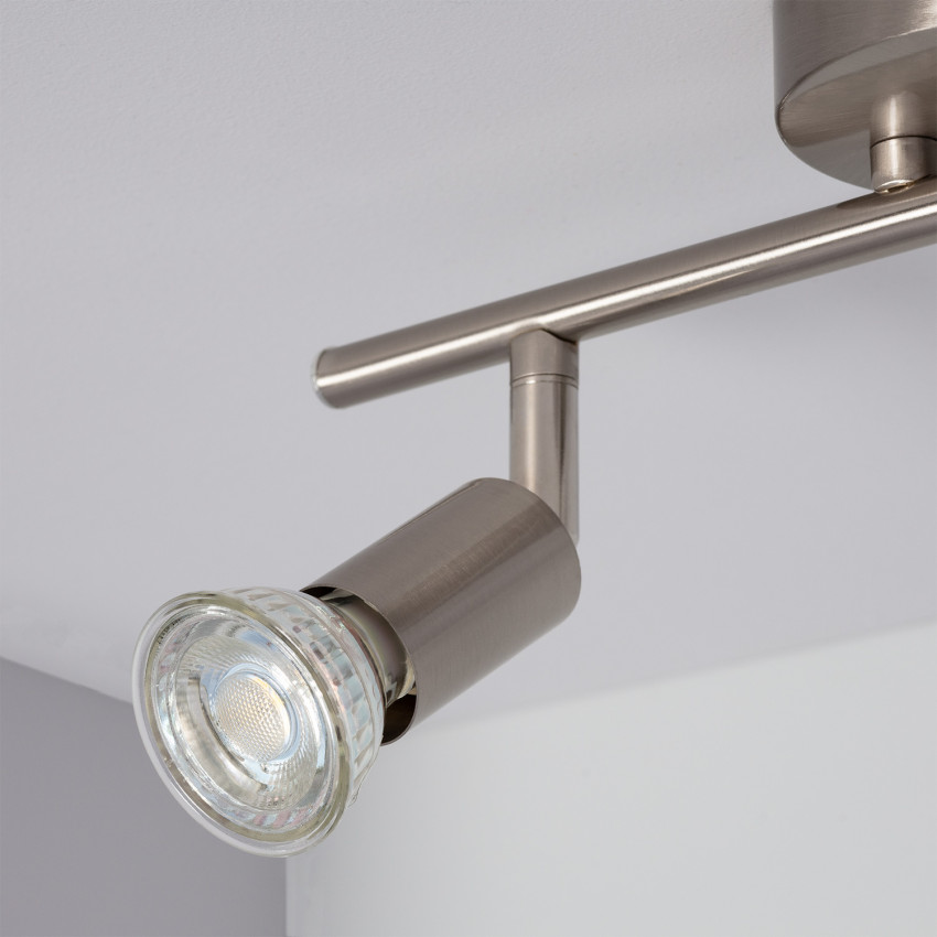 Product van Plafondlamp Oasis met 2 Spotlights Zilver verstelbaar