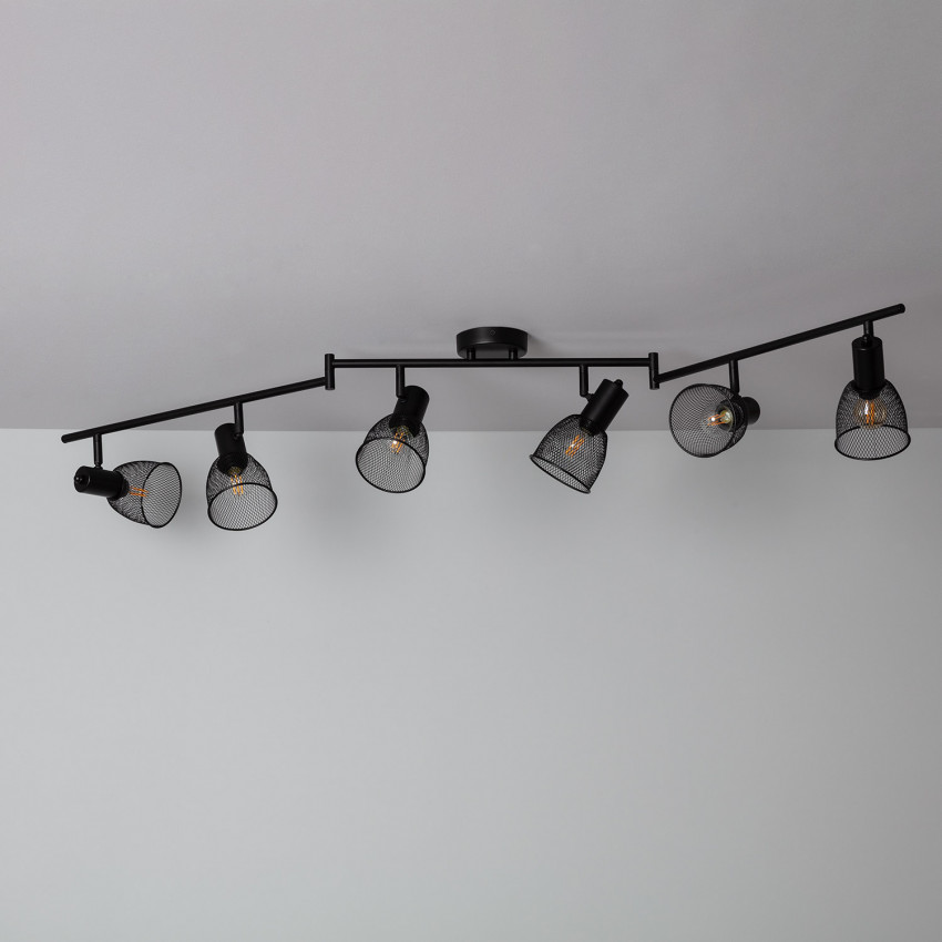 Product of Grid Adjustable Aluminium 6 Spotlight Ceiling Lamp