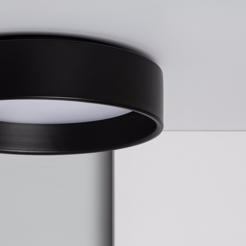 Prodotto da Plafoniera LED 15W Circolare Metallo CCT Selezionabile Nero Design