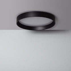 Plafoniera LED 30W Circolare Metallo Ø550 mm CCT Selezionabile Nero Design