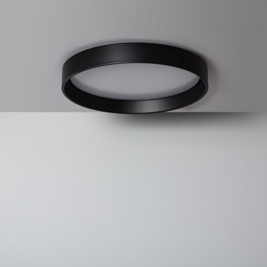 Plafonnier LED Rond Métal 30W CCT Sélectionnable Black Design Ø550 mm