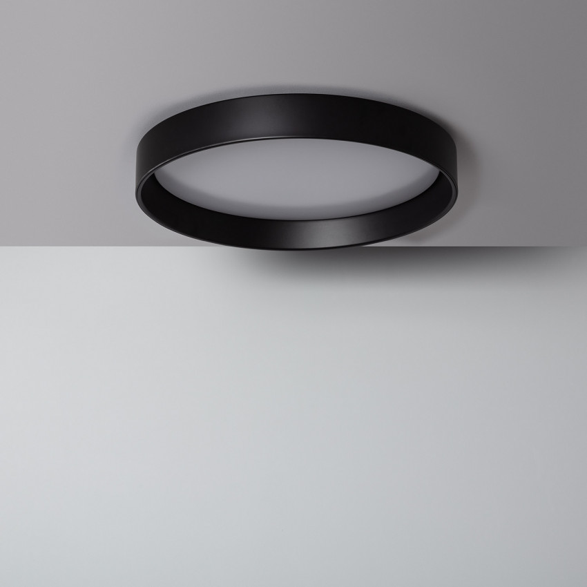 Prodotto da Plafoniera LED 30W Circolare Metallo Ø550 mm CCT Selezionabile Nero Design