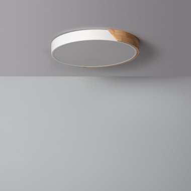Plafondlamp LED 24 W Rond Hout Ø418mm CCT Selecteerbaar Semi-Dari