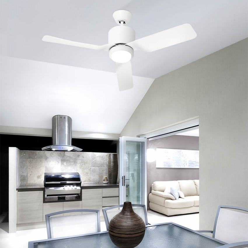 Produit de Ventilateur de Plafond LED Vera Blanc 111.7cm Moteur AC LEDS-C4 VE-0008-BLA