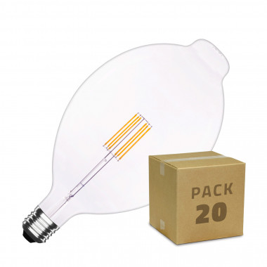 Doos met 20St LED Lampen E27 Dimbaar Filament Chest A180 6W Warm Wit