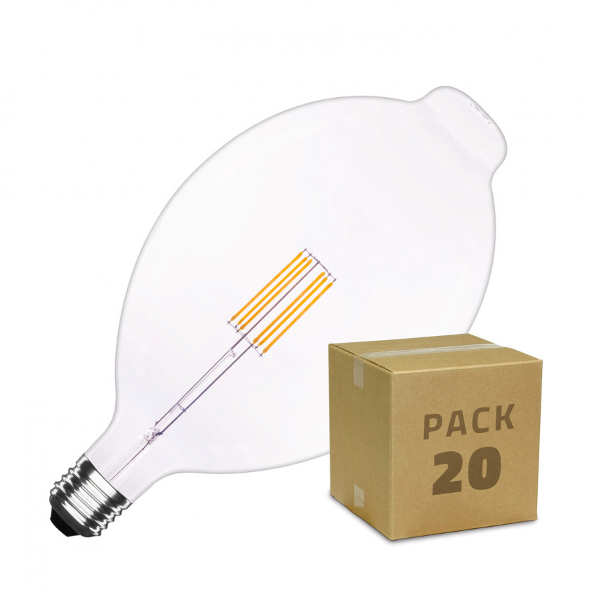 Product van Doos met 20St LED Lampen E27 Dimbaar Filament Chest A180 6W Warm Wit
