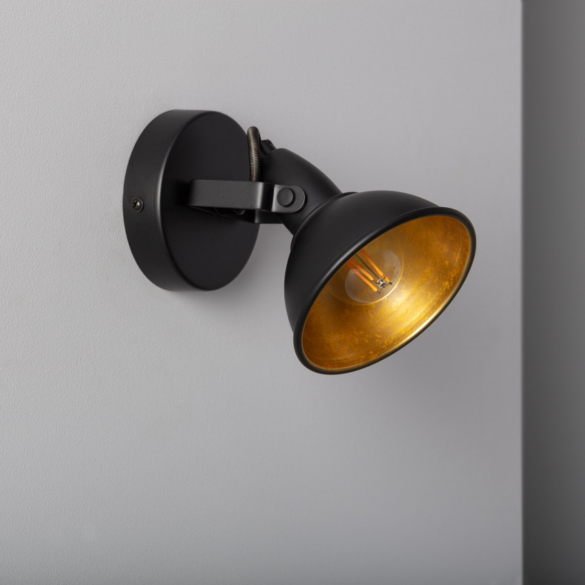 Product van Zwarte verstelbare Emer plafondlamp met een spotlight