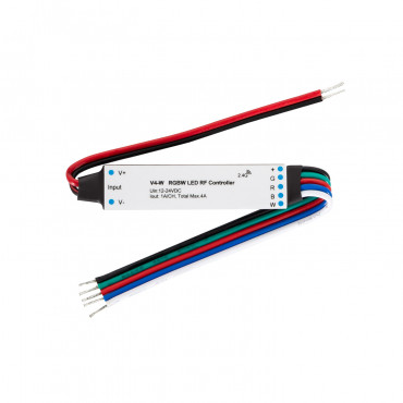 Product 12/24V DC Mini RGBW LED Strip Controller compatible with RF Remote