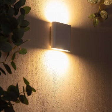 LED-Wandleuchte Aussen 12W aus Aluminium beidseitige Beleuchtung Vesta  Weiss - Ledkia