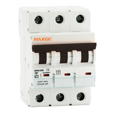 Włącznik Magnetyczno-Termiczny Przemysłowy 3P 10-63A 10kA Krzywa C MAXGE