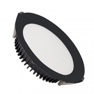 Product van Downlight LED 50W SAMSUNG New Aero Slim 130 lm/W Microprismatisch (UGR17) Zwart LIFUD Zaagmaat Ø 200mm 