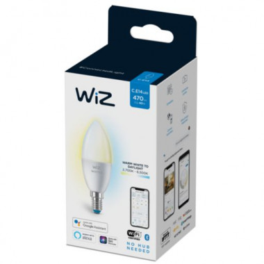 Produit de Ampoule LED Intelligente WiFi + Bluetooth E14 470 lm C37 CCT Dimmable WIZ 4.9W