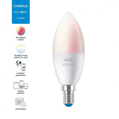 Product of 4.9W E14 C37 Smart WiFi + Bluetooth WIZ RGB+CCT Dimmable LED Bulb