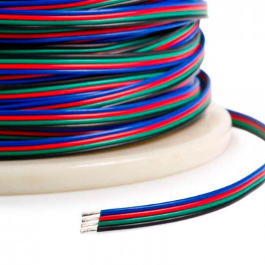 Rol 100m Platte Elektriciteitskabel 4x0,5mm² voor RGB LED-strips