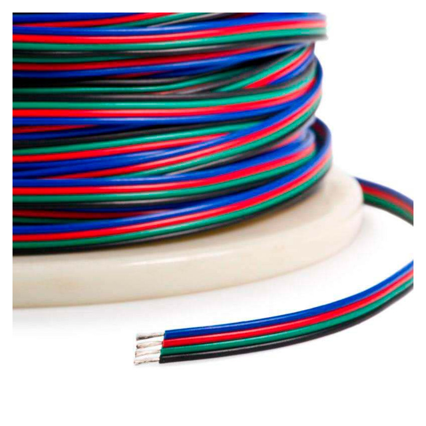 Product van Rol 100m Platte Elektriciteitskabel 4x0,5mm² voor RGB LED-strips