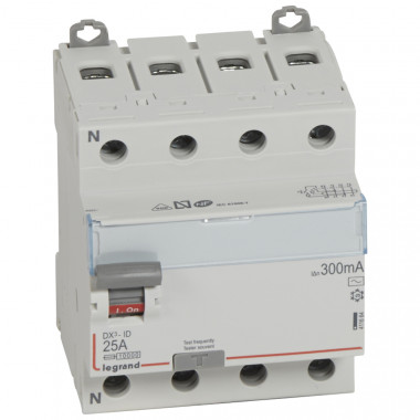 Interrupteur Différentiel DX³ Industriel 4P-300mA 10kA Class AC 25-63A LEGRAND 411664