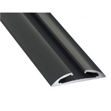 2m Black Semi-Circular Aluminium Surface Profile for Double LED Strips up to 12 mm