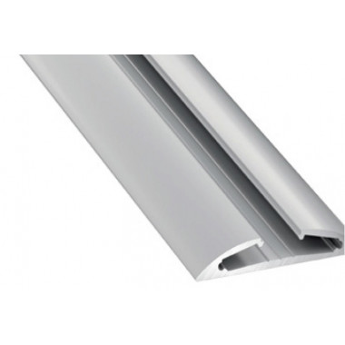 Profilé Aluminium en Saillie Demie-Arrondie 2m Gris pour Double Rubans LED jusqu'à 12mm