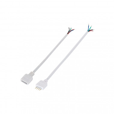 Câble électrique gainé blanc 2x0,5 mm² pour ruban LED monocouleur