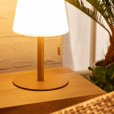 Lampe à Poser LED Solaire Portable Erté avec Batterie Rechargeable Orange