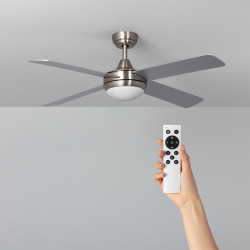 Leirus Nickel LED Ceiling Fan with DC Motor 132cm