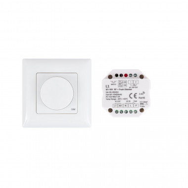 Pro Wall Mount LED Dimmer with Rotary Switch Kit for Dimmable Strip Lights,  US Size
