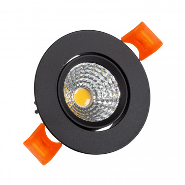 Downlight LED 3W COB Orientabile Circolare Nero Foro Ø55mm CRI92 Expert Color No Flicker