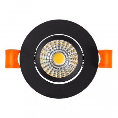 Product of 3W COB Adjustable Circular LED Downlight Spotlight (UGR19) Black Cut Ø55 mm CRI92 Expert Color No Flicker