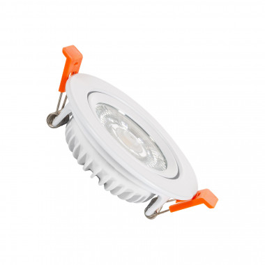 Faretto Downlight LED 5W COB Superslim Orientabile Circolare Bianco Foro Ø75mm CRI90 Expert Color No Flicker