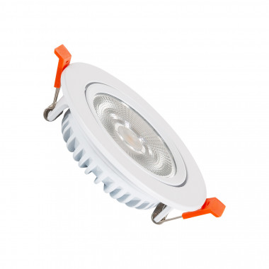 Faretto Downlight LED 10W COB Superslim Orientabile Circolare Bianco Foro Ø90mm CRI90 Expert Color No Flicker