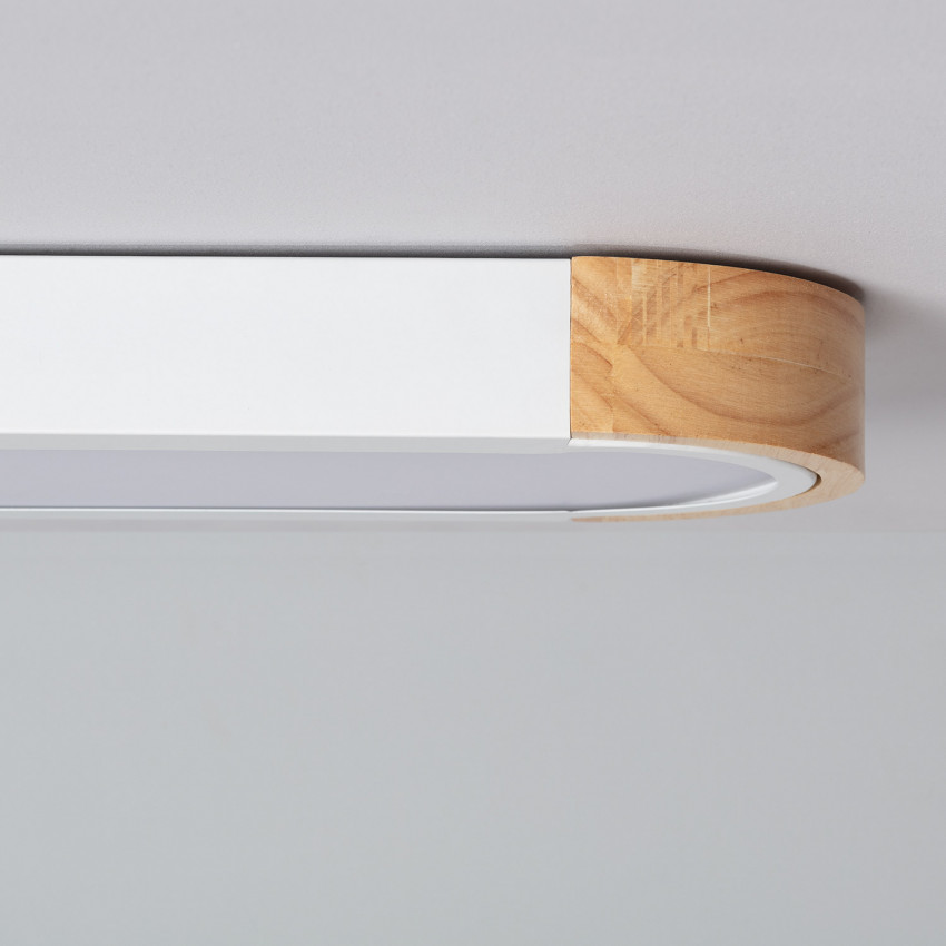 Produkt od Přisazené Stropní LED Svítidlo 18W Dari Lang ze Dřeva a Kovu 140x650mm CCT dle Výběru