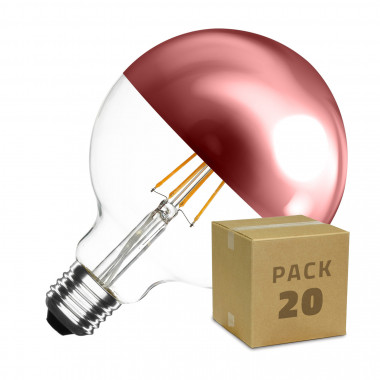 Box of 20 6W G125 E27 Dimmable Copper Reflect Supreme Filament LED Bulbs Warm White
