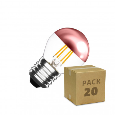 Box of 20 4W G45 E27 Dimmable Copper Reflect Small Classic  Filament LED Bulbs Warm White