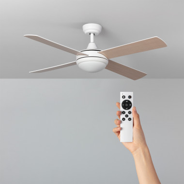 White Wooden 132cm Baffin LED Ceiling Fan with DC Motor