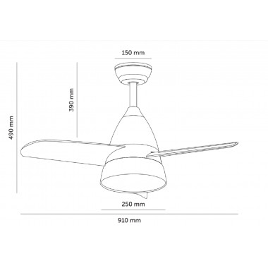 Ventilatore LED da Soffitto Industrial Bianco 91cm Motore DC - Ledkia