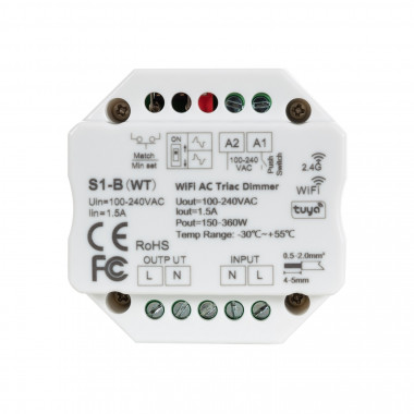 Prodotto da Dimmer LED Wi-Fi TRIAC RF Compatibile con Pulsante 